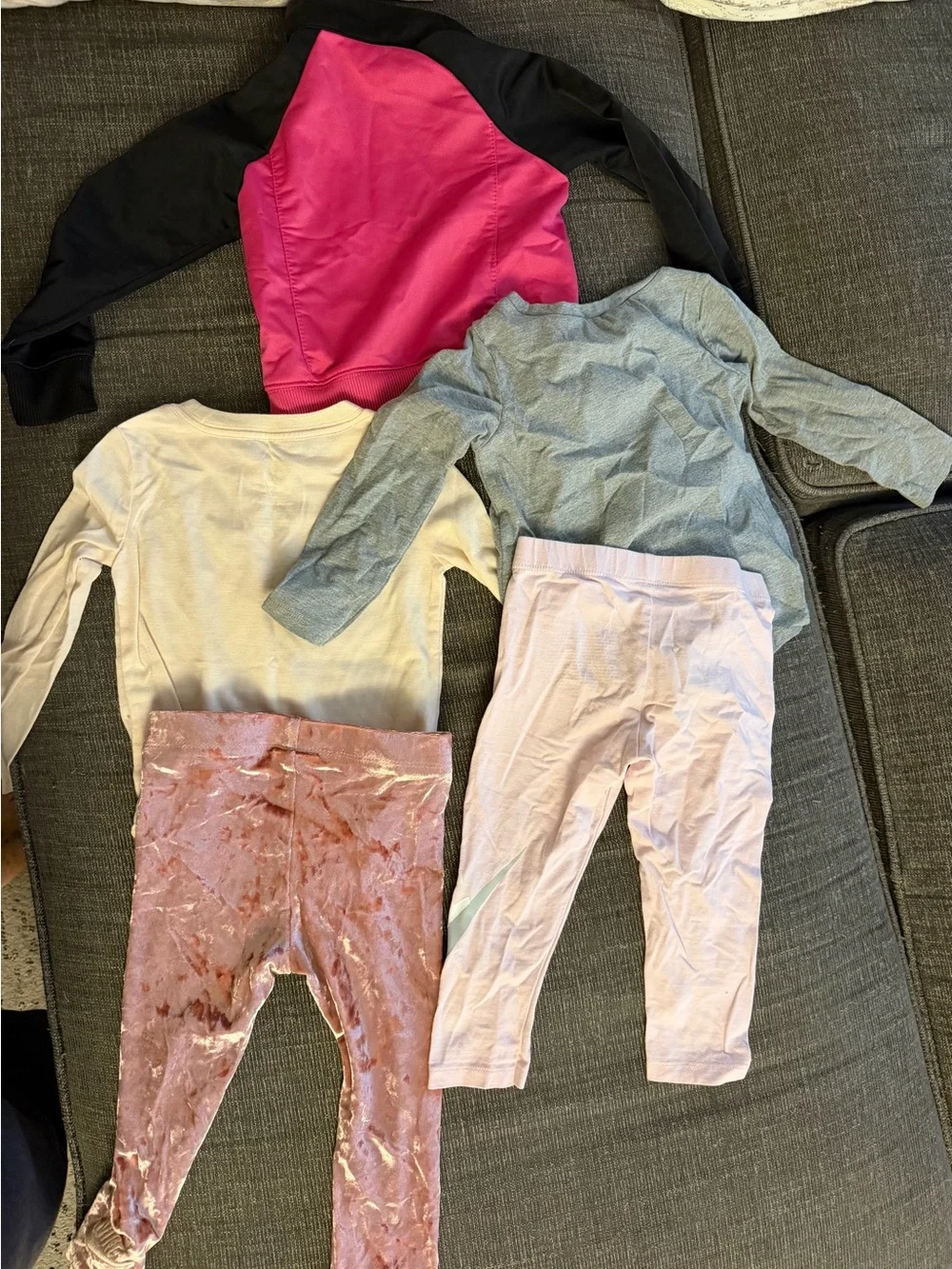 Nike Girls Active Sets- Black & Pink Jacket with Tops and Leggings